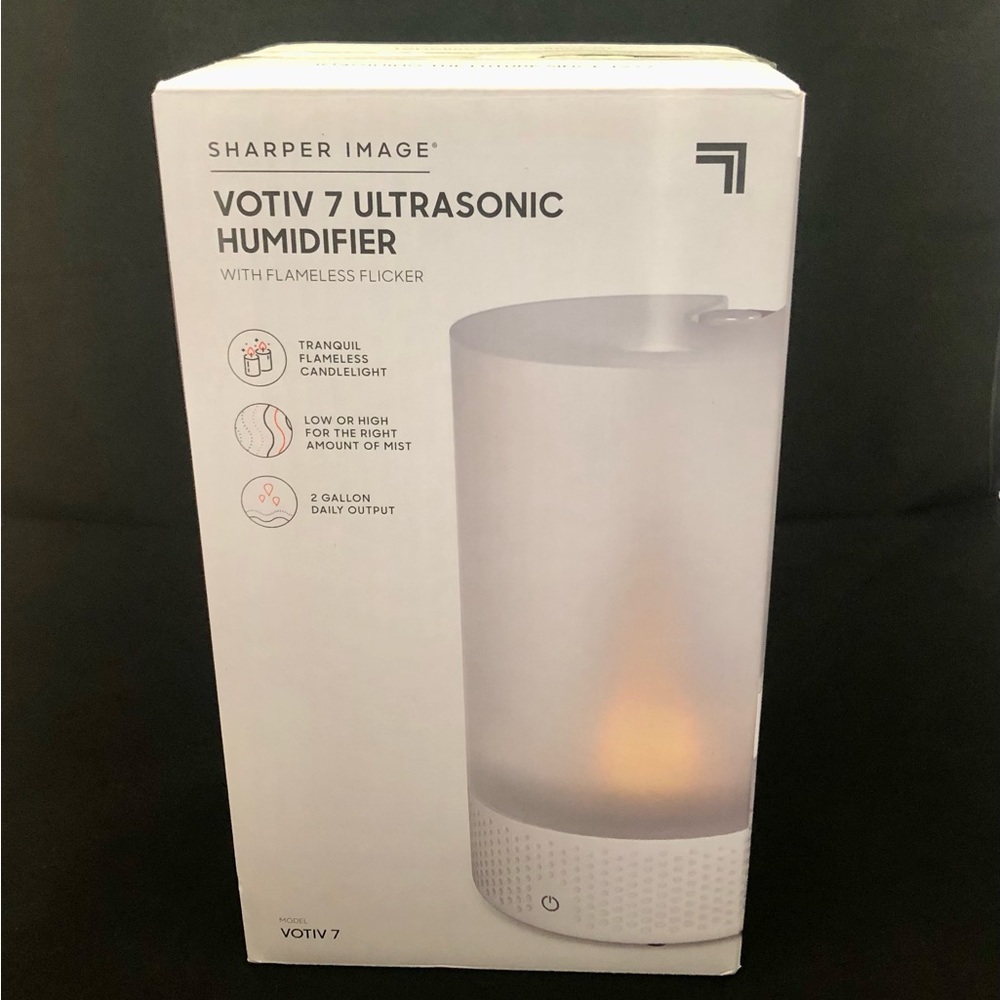 Sharper Image VOTIV 7 Ultrasonic Humidifier with Flameless Candlelight